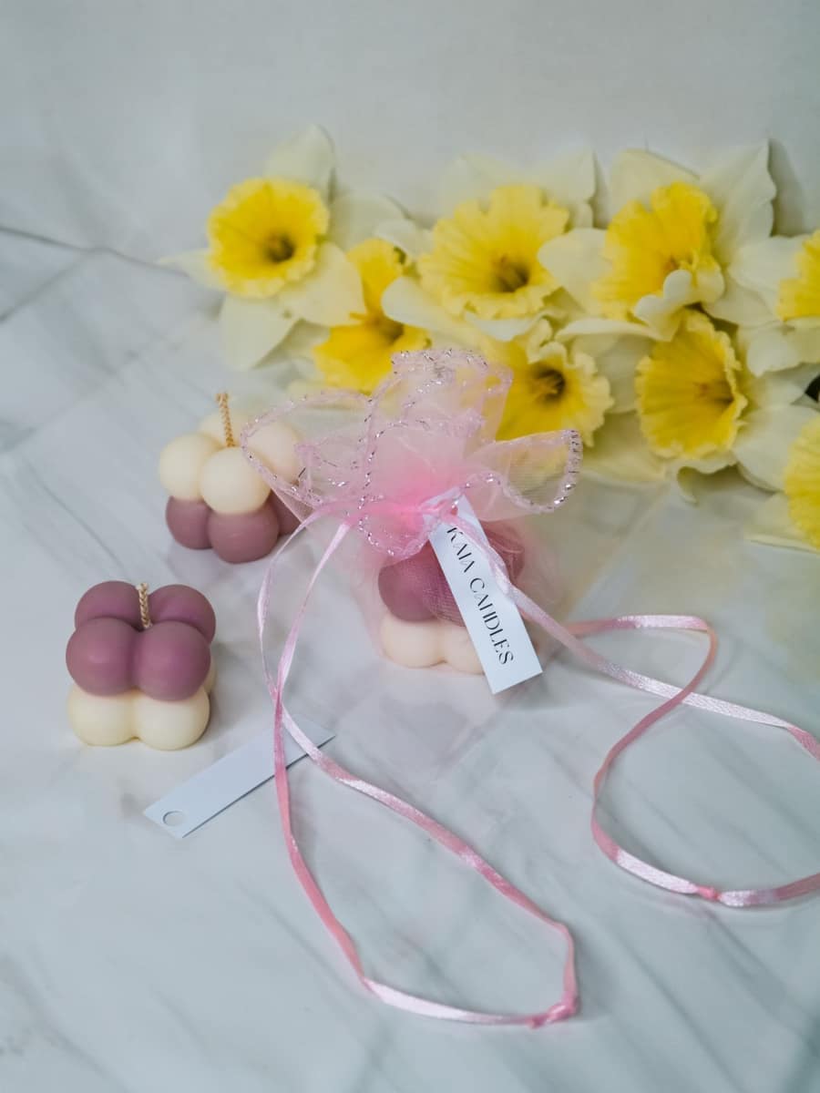 Marturii Botez lumanare Bubble - saculet & eticheta - imagine 7